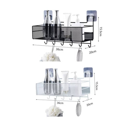 Mesh Bathroom rack with hooks
