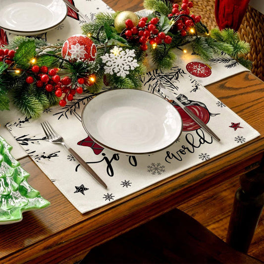 1pc Christmas Placemats For Dining Table Table Mats Kitchen Dining Decoration