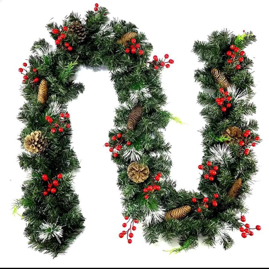 2.7 Christmas garland with lights and decorations