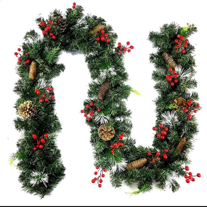 2.7 Christmas garland with lights and decorations