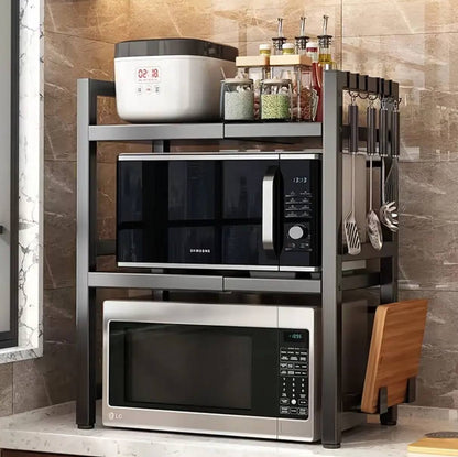 Double layer Heavy-duty Adjustable Microwave Stand