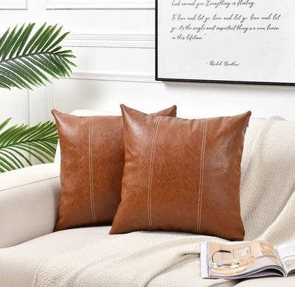 Premium quality leather Throw Pillow case 
Square 45*45cm