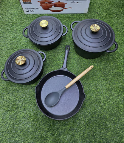 7pcs Enamel Cast iron cooking pots