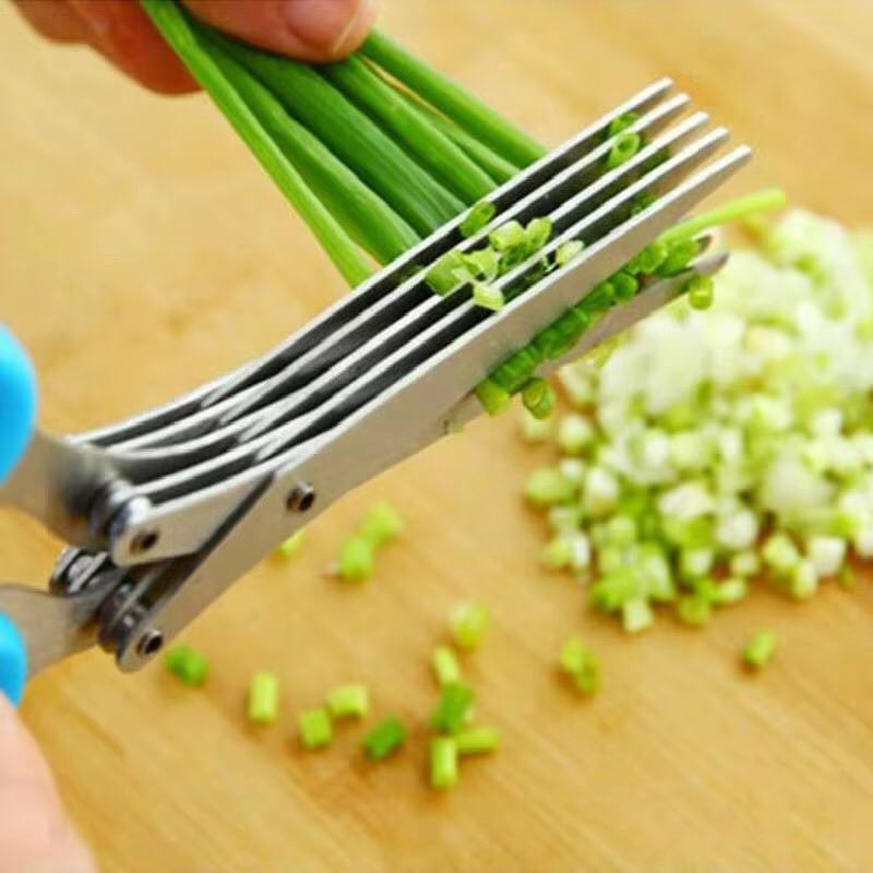 Multifunctional 5 layer herb scissors