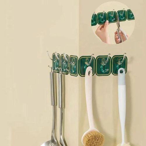 Wall-mounted self adhesive set of 6 Row Sticky Hook,