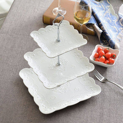 Ceramic Cake stand square 3 layer