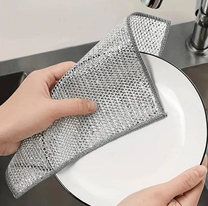 Multi-purpose magic wire dish cleaning cloth.