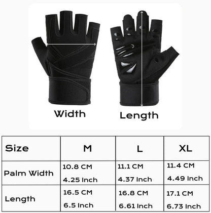 Anti-slip workout gloves with extended wristband