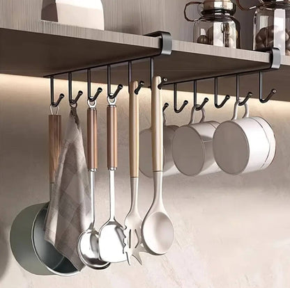 Under the shelf (multi~purpose) hooks 6 slot Metallic
