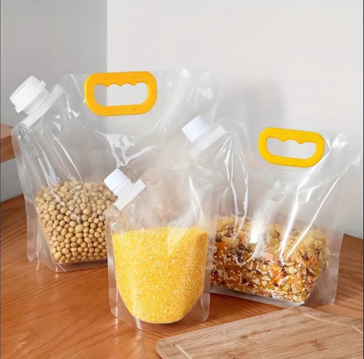 Transparent Sealed Packaging Bag Grains Moisture-proof Portable Storage Bag Kitchen Food