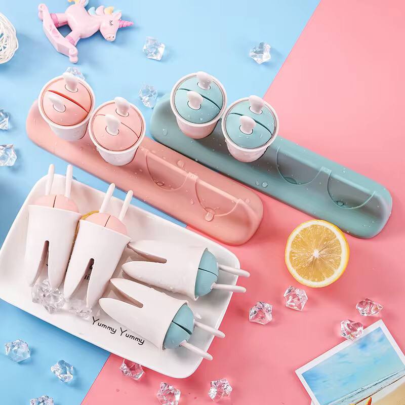 Cartoon Popsicle Mold Eco-Friendly Reusable Plastic Ice Lolly Molds for DIY Homemade Ice Cream in Tubs