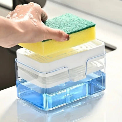 2‑in‑1 Soap Dispenser + Sponge Holder