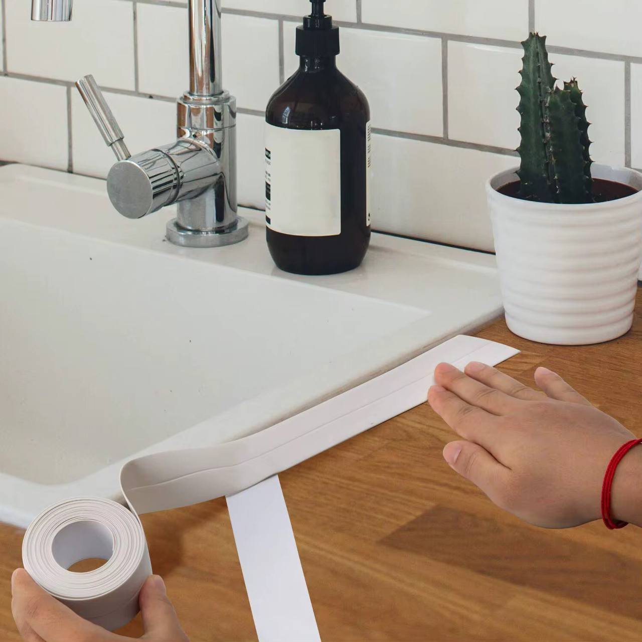 Sealing Tape Strip Bathroom Shower Sink Bath White Pvc Self Adhesive Waterproof Wall Stickers