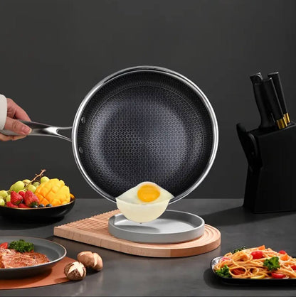 28cm Non-Stick Honeycomb Stainless Steel Frying Pan