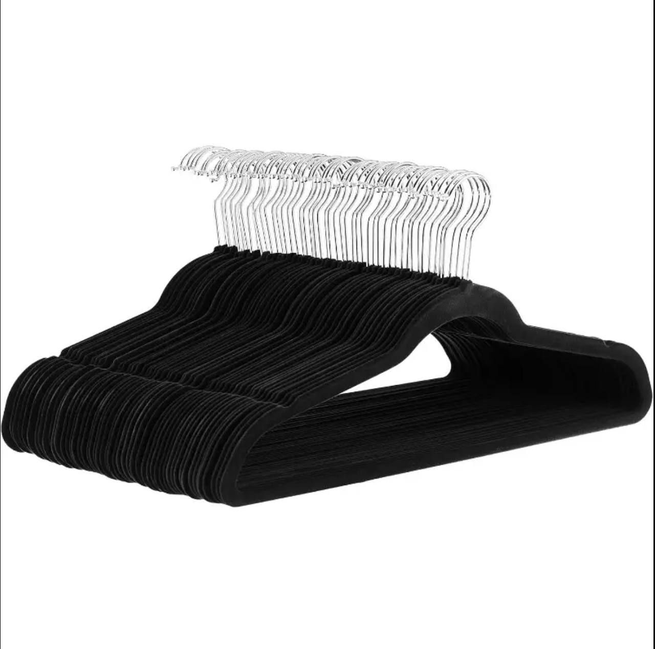 10pc Premium velvet non-slip hangers Silver