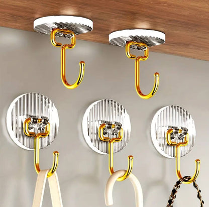 Set of 5 Golden Acrylic Hooks .