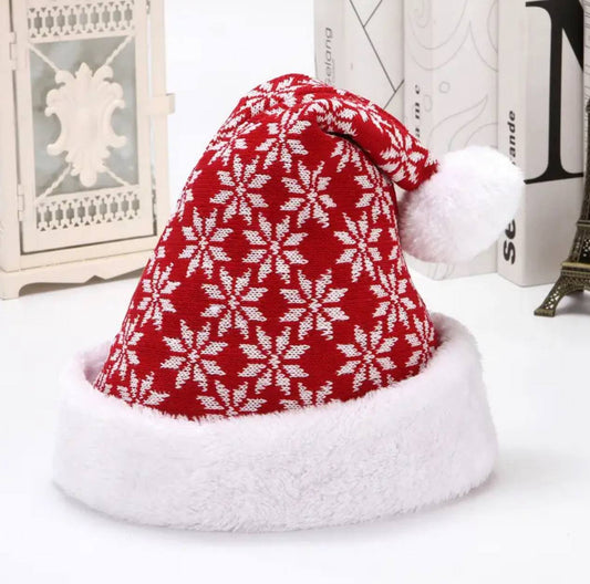 New Deer Knitted Wool Thick Plush Christmas Hat Adult Santa Claus Hat
