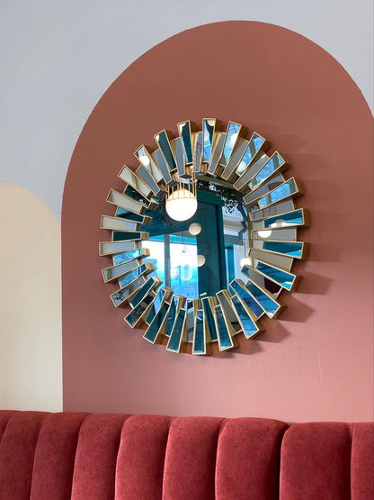 Sunburst round luxury wall decor mirror
