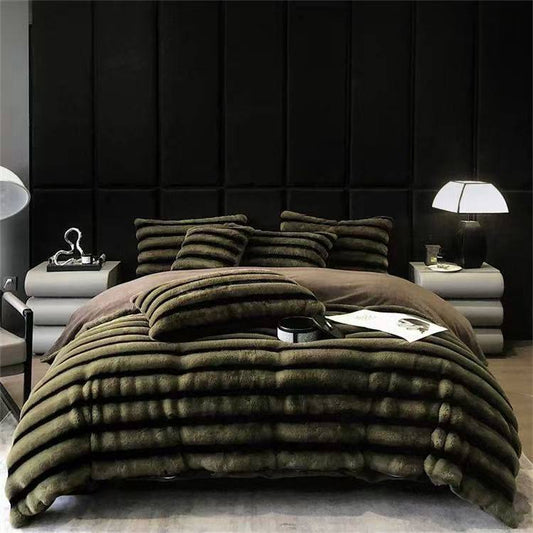 MINK FUR STRIPED DUVET