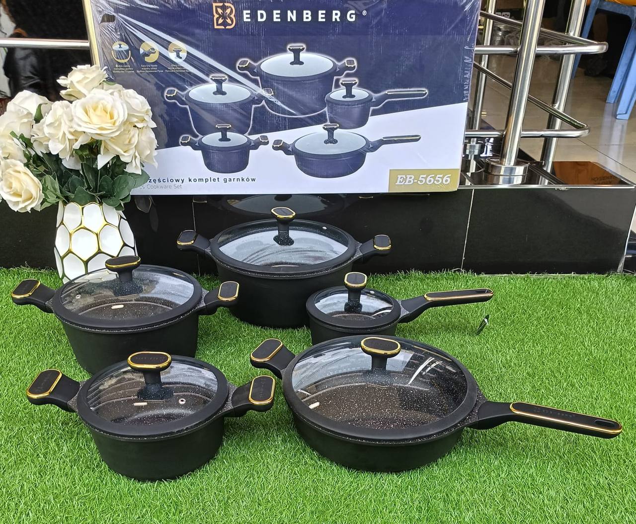 10pcs Edenburg  Nonstick cookware set with gold handles