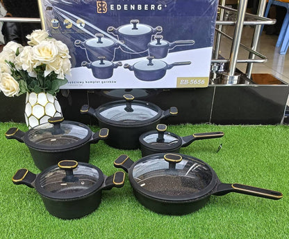 10pcs Edenburg  Nonstick cookware set with gold handles