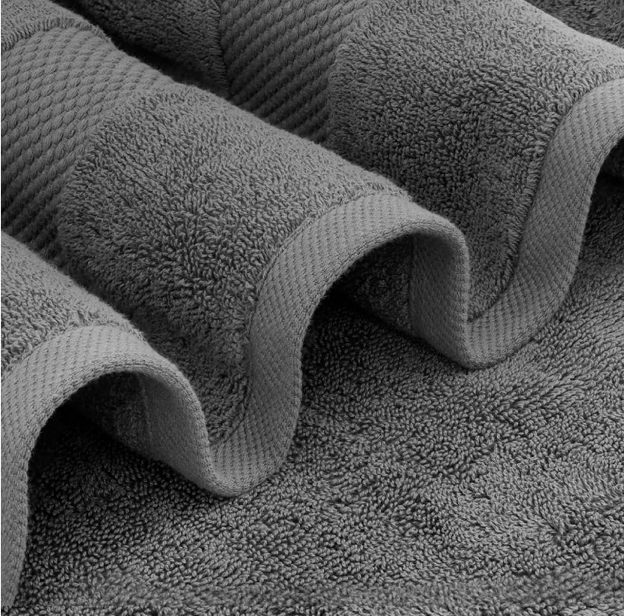 plain grey cotton towels