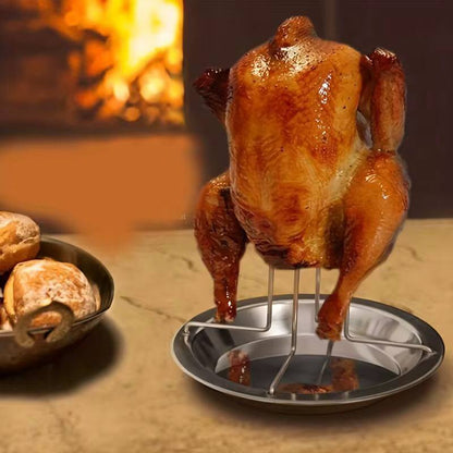 stainless steel rotisserie chicken roaster grill stand