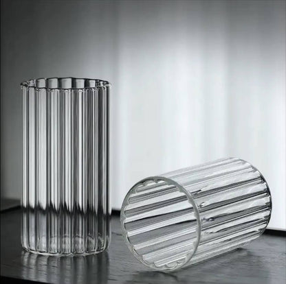 Ribbed Aesthetic Highball Crystal  Glassware 6pc