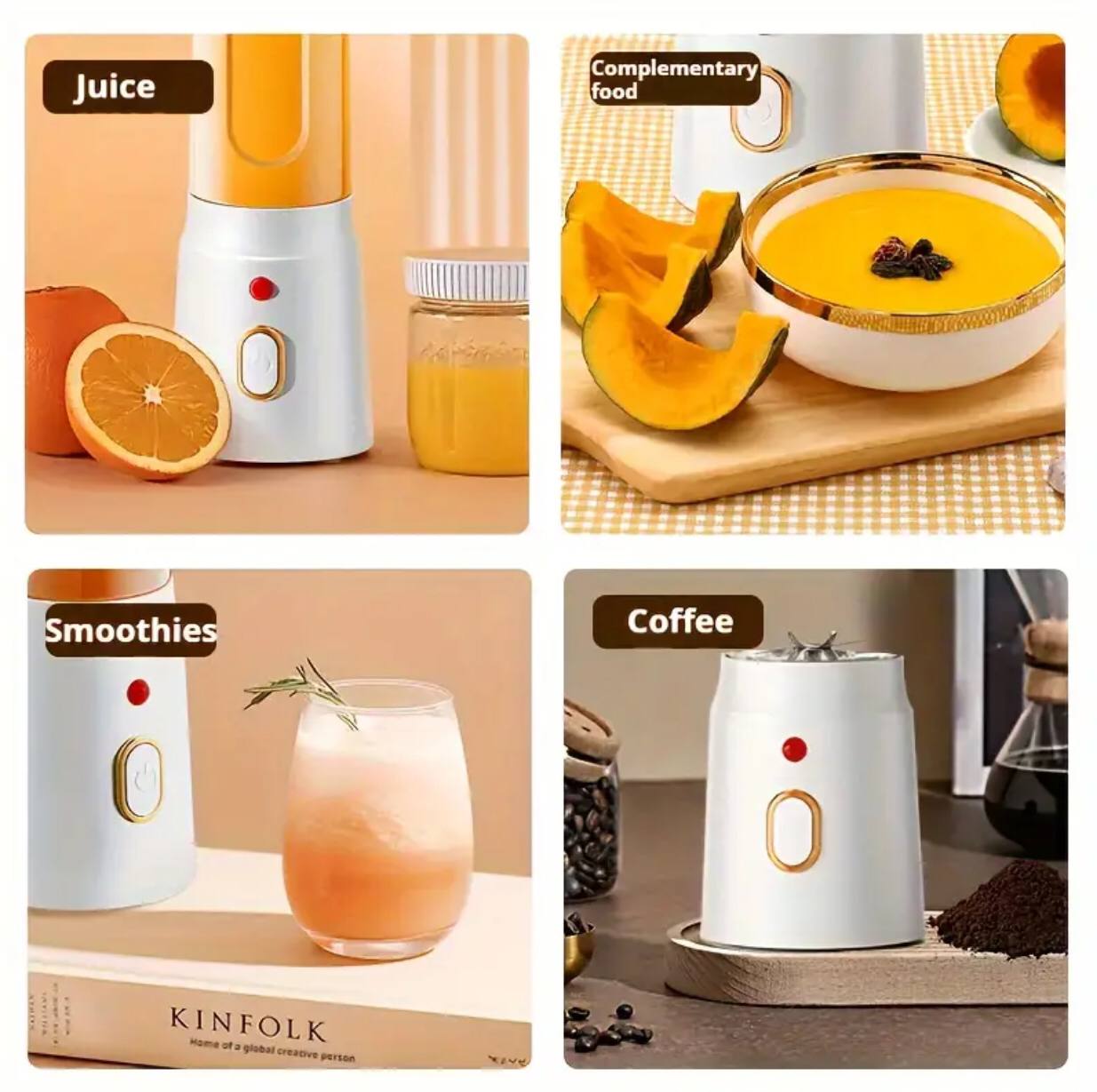 RECHARGEABLE 2 IN 1 PORTABLE BLENDER WITH JUICER CUP
