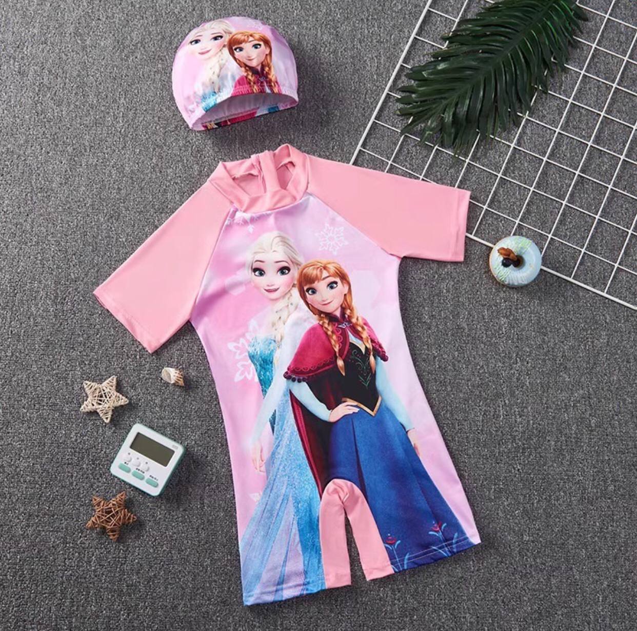Kids cartoon Themed Swimming costumes with Cap