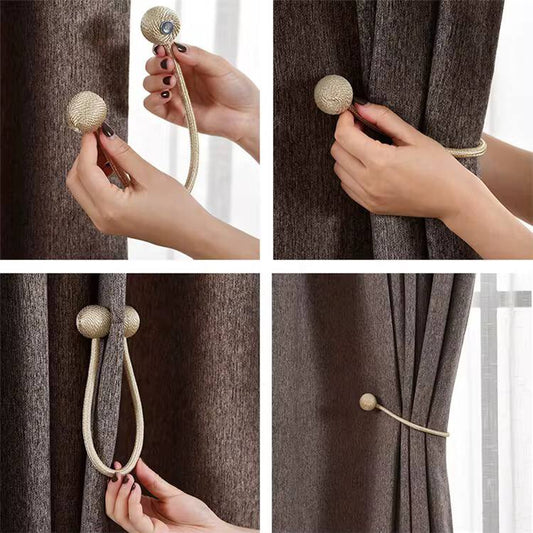 Magnetic tieback curtain holder