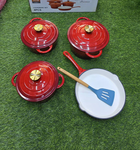 7pcs Enamel Cast iron cooking pots