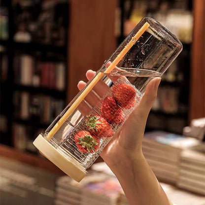 Cute Water Bottle With Foldable Straw 700ML Water Bottle