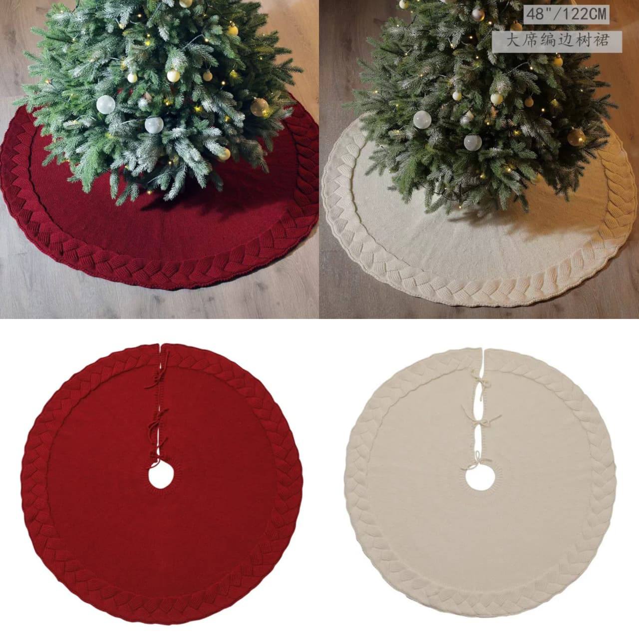 Christmas Knitted Tree Skirt Knitted Christmas Tree Apron Christmas Tree Skirt