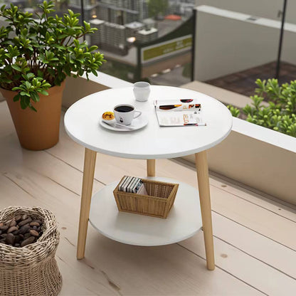 NORDIC STYLE ROUND DOUBLE LAYER COFFEE TABLE