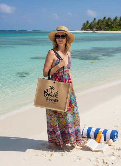 Beach Print Tote Bag