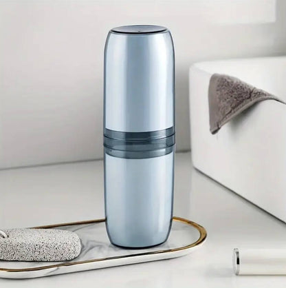 Portable transparent travel toothbrush toothpaste container