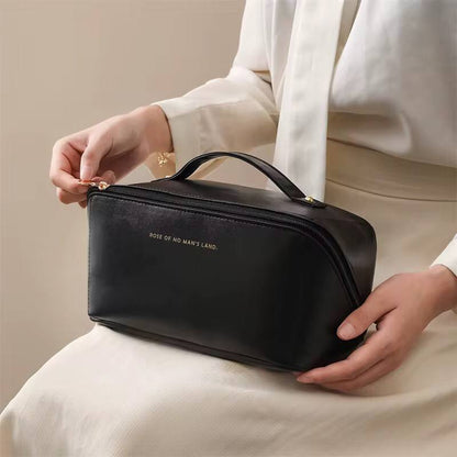 Large Cosmetic Bag For Women Pu Leather Make Up Pouch Portable Washbag Travel Toiletries Organizer Storage Luxury Brand Hangbag