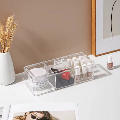 Transparent Cosmetic Storage Box Makeup Organizer Cotton Swab Cotton Pad Storage Box Desktop Acrylic Organizer