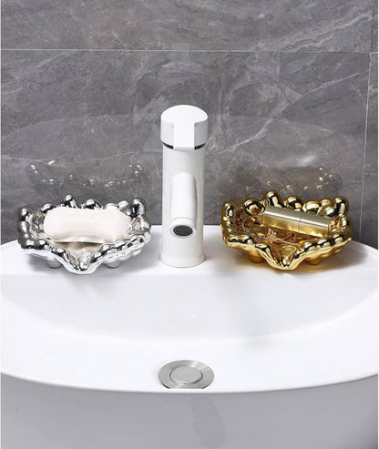 Quick Drain Golden/Silver Color Soap Dish
