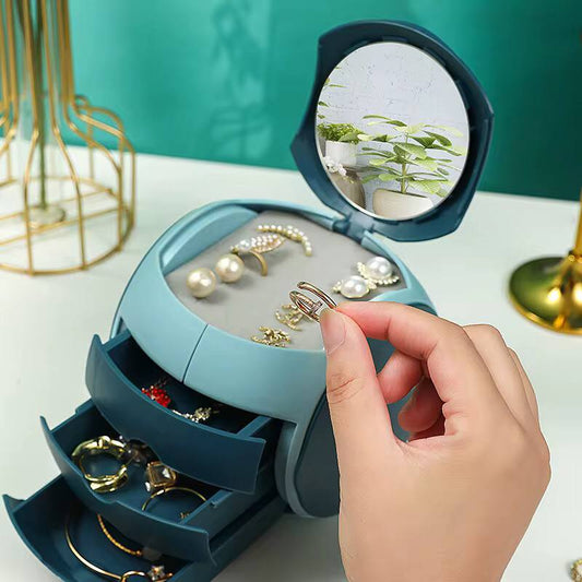 ball shaped 6 cubicle jewelry cosmetic organizer  with 3 drawers.