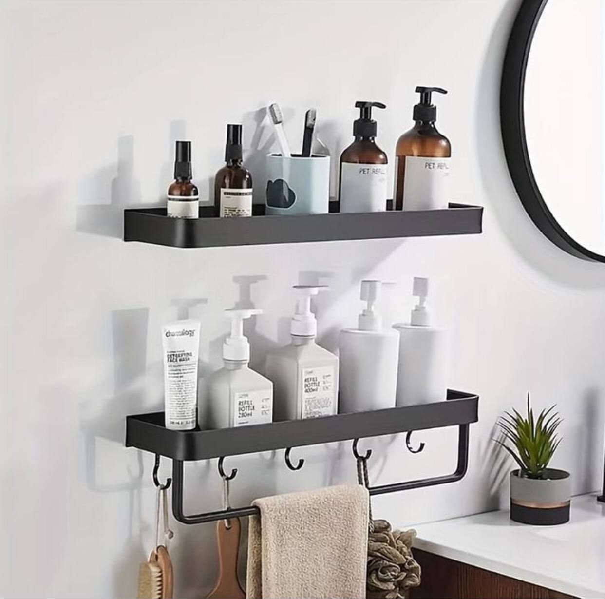 Rectangular Bathroom Rack With Towel Bar