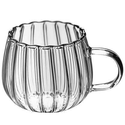 Stripped Pumpkin shape borosilicate cups 
2pcs