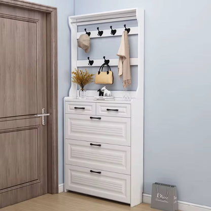 Multi-Function Hallway Shoe Cabinet with Coat Rack (24cm Slim Design)