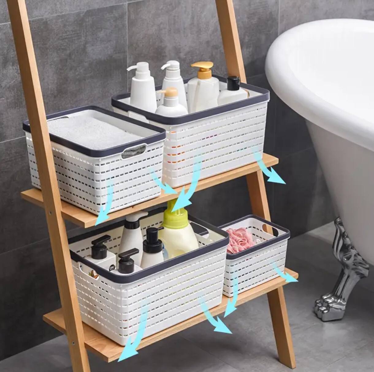 Large size storage baskets.