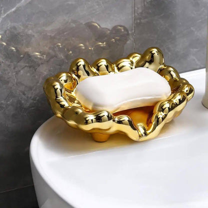 Quick Drain Golden/Silver Color Soap Dish