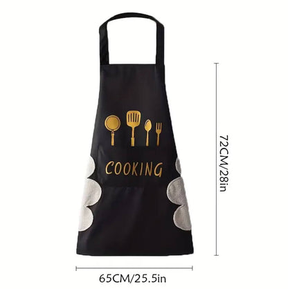 Waterproof Adults kitchen aprons with side wipes