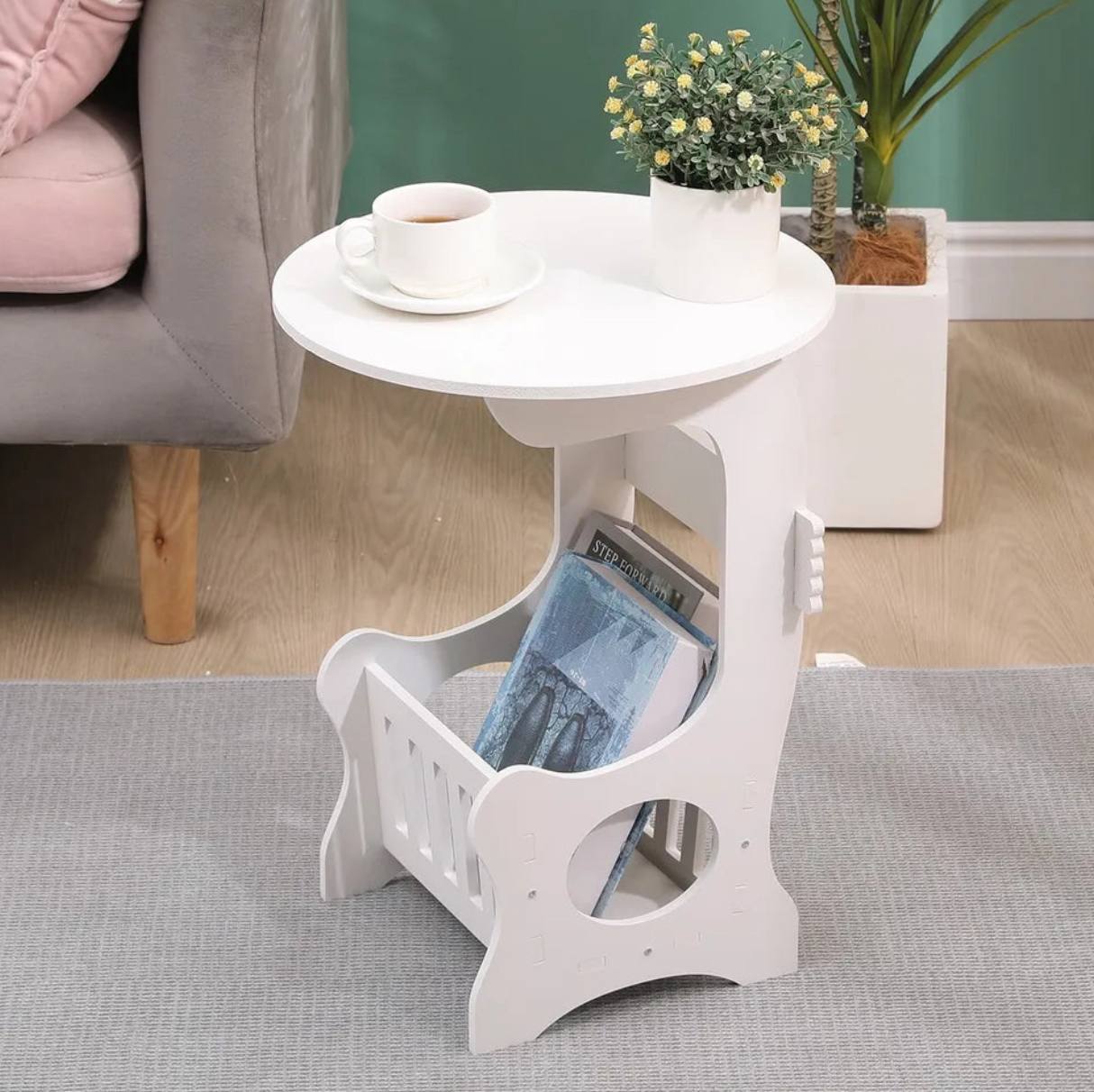 MINI ROUND SIDE TABLE/ BEDSIDE TABLE