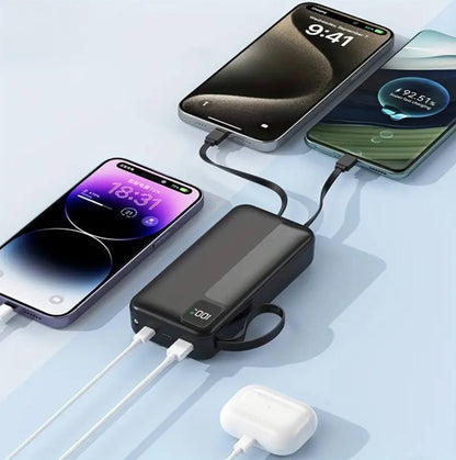 Power bank with 4 cables inbuilt