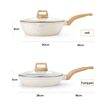 Non-Stick Kitchen Cookware Set Stone Pot Set.